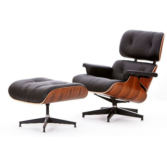 Sillón Eames Lounge Ottoman Negro