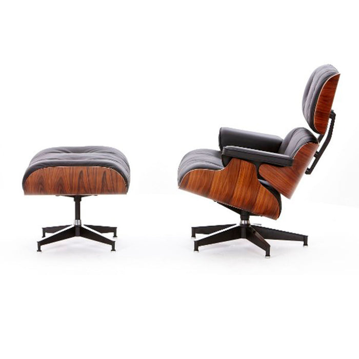 Sillón Eames Lounge Ottoman Negro